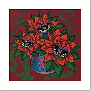 Poinsettia 2 - Christmas horror plant Posters and Art